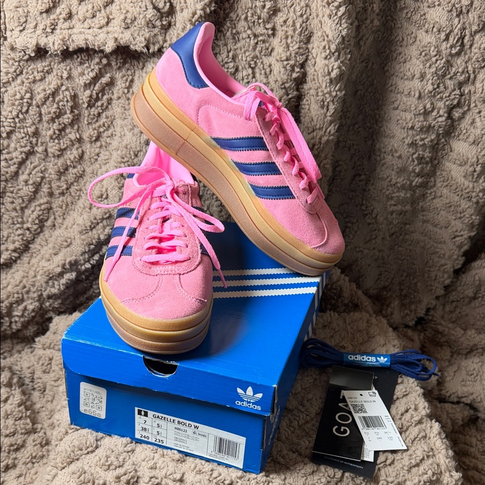Adidas Gazelle Bold Women's Pink and Navy Sneakers